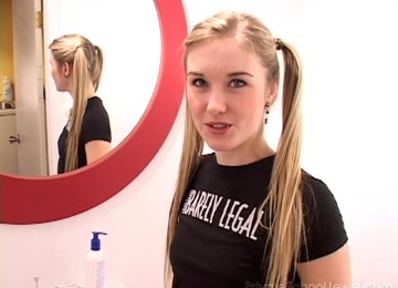 Naughty Blonde With Small Tits Fingering Her Pink Slit Hardcore