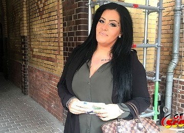 GERMAN SCOUT - Supersized Big Beautiful Woman 18Yo Girl Ashley Rough Hump At Street Casting