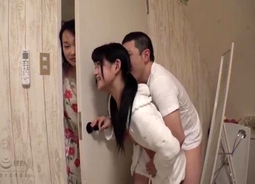Sneaky Hot Sex With Skinny Japanese Brunette Teen