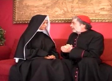 Tanned Thicc PAWG Leggy Curvy Big Tits Desperate Blonde Nun Enjoys Fat Old Perv Priests Thick Cock In All Holes To Creampie - Anal