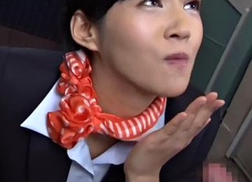 Japanese Stewardess Sucks Cocks