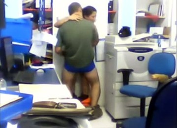 Very Hesitant Secretary With Her Boss In The Office