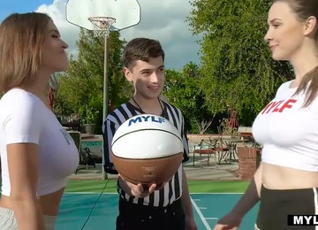 Two Big Titted MILFs Krissy Lynn And Chanel Preston Fuck Their Referee