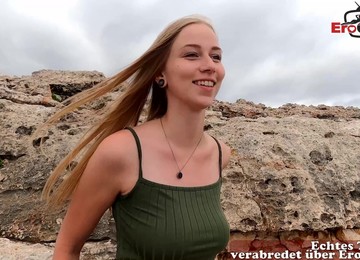 German Petite Teen Get Anal Creampie Outdoor At The Beach