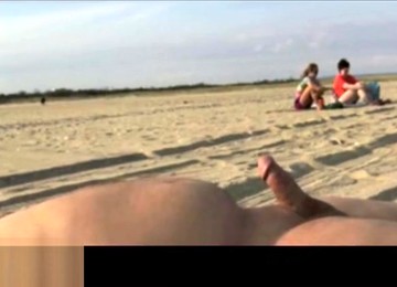 Beach Dickflash #7 With Cumshot