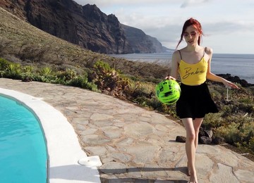 Masturbation Video Made By The Pool With Redhead Hottie Sherice