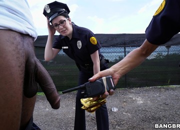 Naughty Police Officers Lyla Lali And Norah Gold Fucked By A Black Guy
