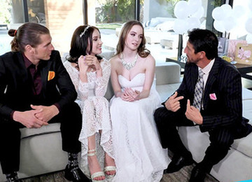 Bride To Be Tries On Last Foursome With Her Father-in-law And Her Friend