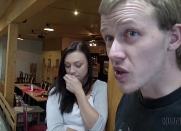 HUNT4K. Pretty Girl Copulated For Money In Front Of BF...
