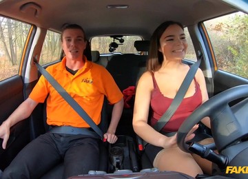 Fake Driving School - Curvy Brunette Sucks Hot Cock 1 - Ricky Rascal