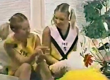 Twin Cheerleaders Raising Money Retro