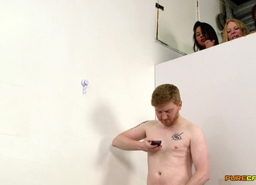 Perfect XXX CFNM Action After The Matures See This Guy Jerking Off