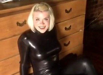 Latex Hogtie In Chains