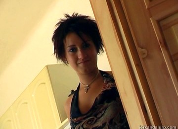 A Cute Girl With Short Hair Jerks A Guy Off And Makes Him Cum