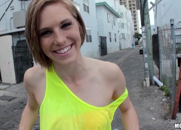 Ella Woods Plays With Her Pussy Before Being Fucked In POV