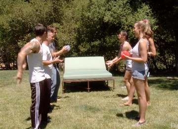 Group Of Horny Friends Decide To Surprise Lyla Storm With Group Sex