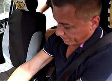 Threesome In The Car With Nympho Blonde In Heat