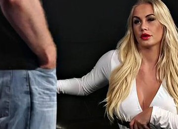 Busty European Voyeur Watches Her Sub Tug