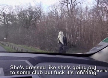 Blonde With Red Lips Sucks Cock In Car