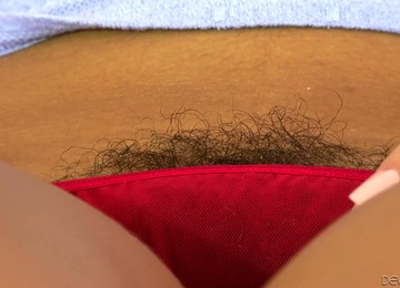 Hair Spilling Out Of Her Panties And That Sexy Girl Loves Being Eaten Out