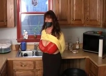 Elane Grabbed Taped And Gagged