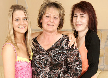 Three Old And Young Lezzies Take It To Town - MatureNL