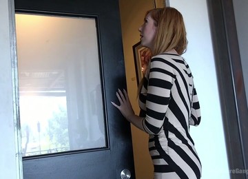 Tall Ample Breasted Red Head Lauren Phillips Serves Several Horny Studs