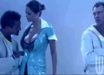 Sizzling Girl In A Latex Uniform Has A Threesome Sex In A Nuthouse