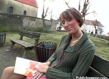 Lucky Day Out With Sexy Short-Haired Girl In POV Clip