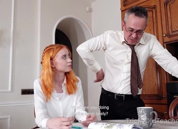 Sensuous Ginger Minx And Old Geezer Hot Sex Scene