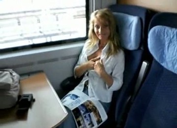 Sexy Blonde Milf With Juicy Tits Sucked My Dick On The Train