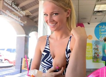 Sexy Blonde On The Public