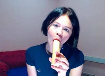 Stacked Brunette Goes Solo Toy