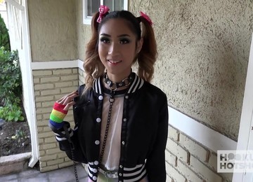 Pigtailed Minx Has An Insatiable Appetite For Sex And She Loves To Give Head