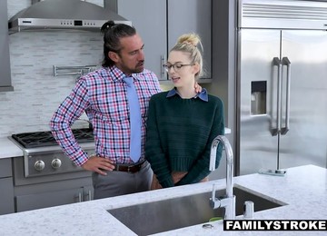 Stepfather Fucks His Pretty Stepdaughter Like The Thirsty Whore She Is