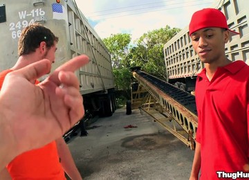 Hardcore Outdoors Interracial Gay Sex Ends With A Cum Spray