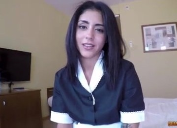 A Guy Filmed A Young Latina Maid Sucking And Fucking His Cock In POV