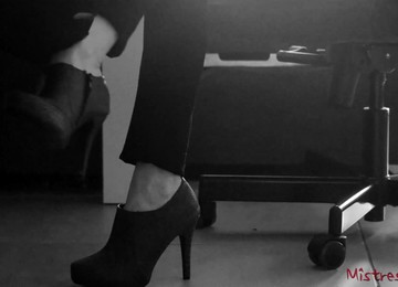 Femdom Wife Gets Her Shoes And Feet Licked - Mistress Kym