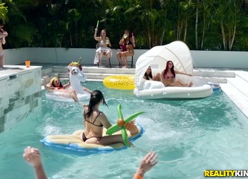 Stunning Alex Blake And Her Hot Friend Get Fucked By The Pool