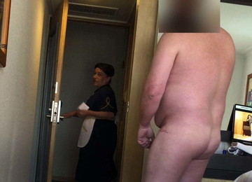 Fat Man Flashes His Dick To The Hotel Maid