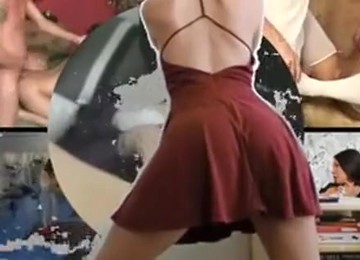 Sensual Brunette Cheerleader Shows Off Her Sublime Ass For