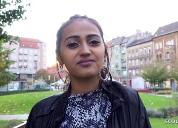 GERMAN SCOUT - TINY LATINA TEENAGER EMMA PICKUP AND ROUGH F - Teenager