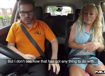 Large-Bosomed Brit Publicly Suck And Pounding Her Driving Tea