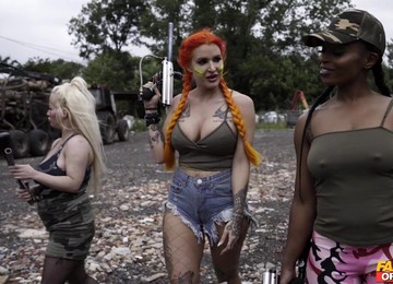 Military Cosplay Porn With Buxom Redhead MOm - Paintballers Part 1 - Alexxa Vice