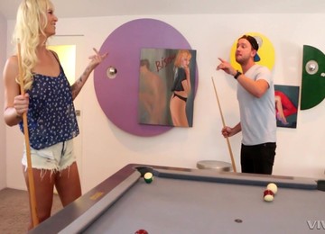 Blonde Brooke Banner Has To Fuck For Loosing A Game Of Pool