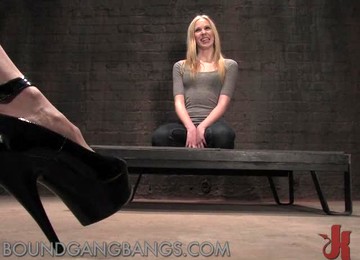 This Blonde Idiot Must Love Being Dominated