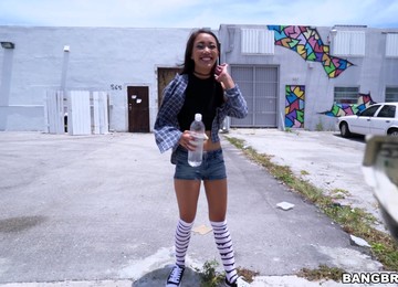 Small Boobs Hottie Aria Skye Enjoys Having Hardcore Sex In The Van