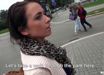 Horny Brunette Enjoys Her Anal Ripped Doggystyle On Cumshot