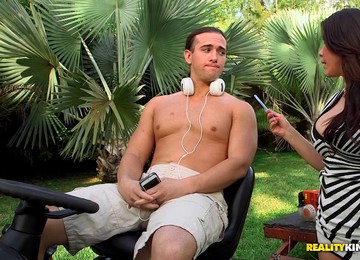 Brunette With Fake Tits Gets Cum On Her Tits After Doggystyle Sex