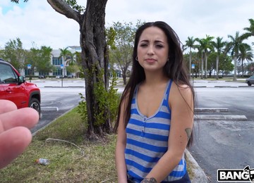 Quickie Fucking In The Back Of The Van With Amateur Brunette Mi Ha